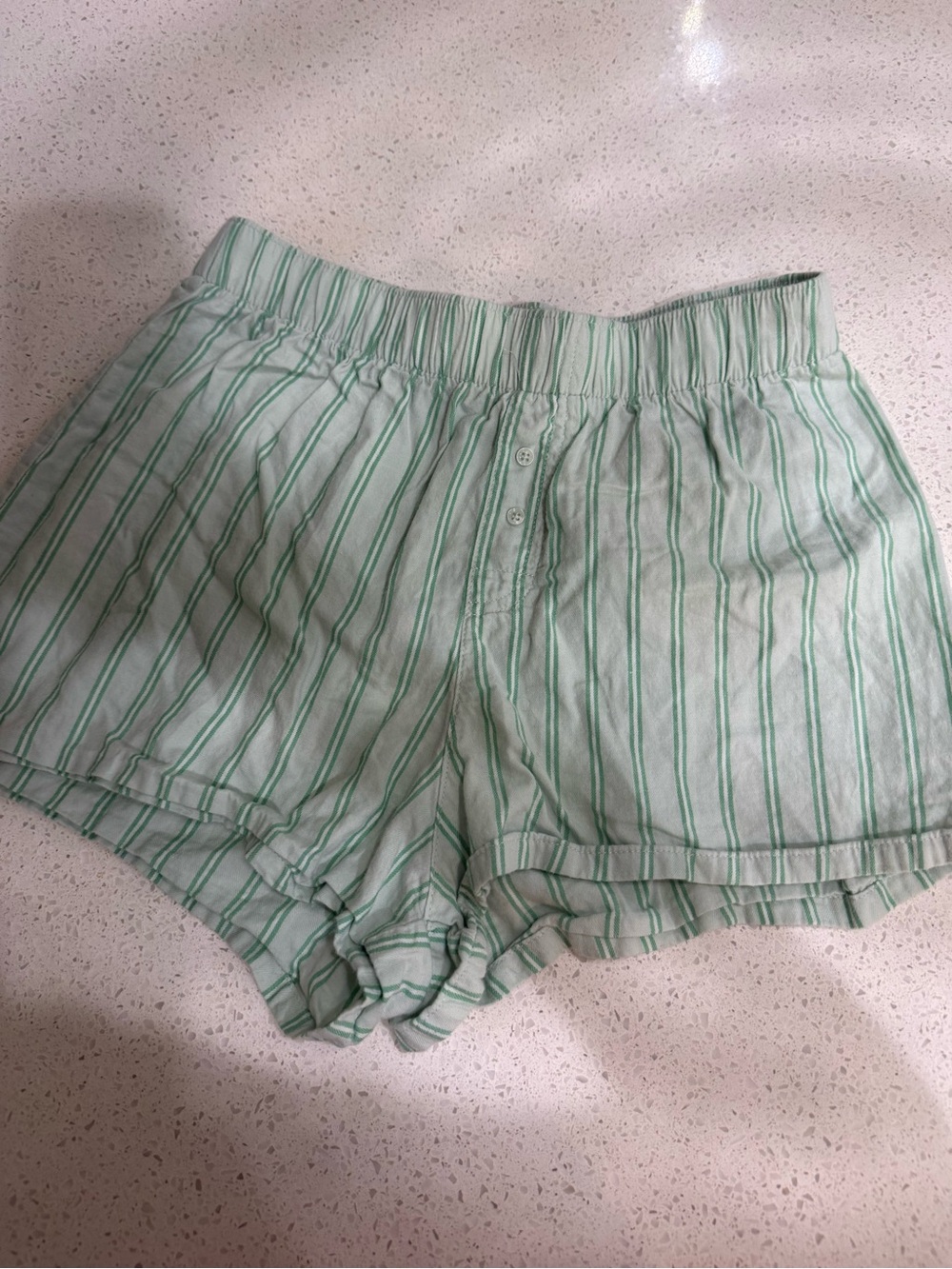 Colsie Mint Green Striped High Waist Women’s Shorts
